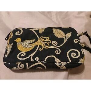 VERA BRADLEY Zip Top Wristlet YELLOW BIRD Clutch Wallet Small Bag